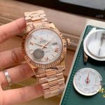 Copy Rolex Day Date 40mm Rose Gold President White Dial Watch